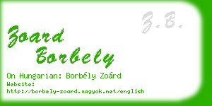 zoard borbely business card
